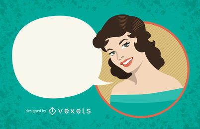 Vintage woman sign with speech bubble Vintage woman sign with speech bubble