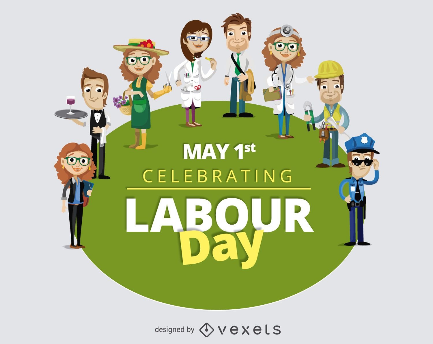 Día del trabajo 1 de mayo trabajadores de dibujos animados