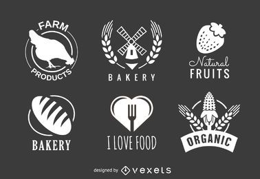 Conjunto de insignias de panadería y orgánicos.