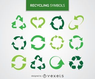 Coleção de símbolos de reciclagem