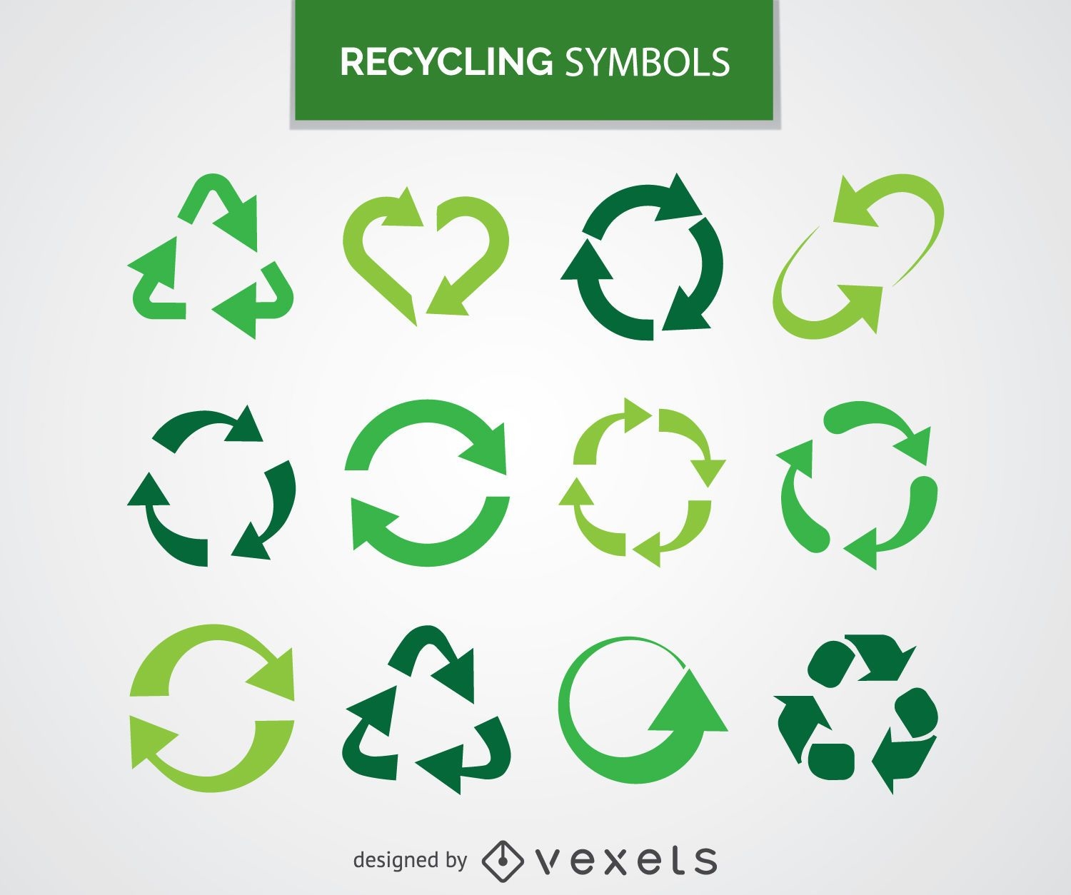 Sammlung von Recycling-Symbolen