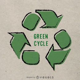 Símbolo de reciclagem desenhado à mão