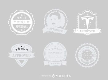 Tesla approved hipster label set