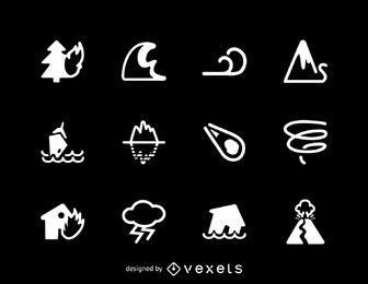 Colección de iconos de desastres naturales