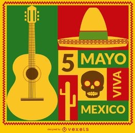 Cartão Viva Mexico 5 de mayo