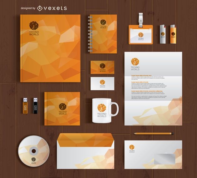 Download Download Vector Yellow Stationery Mock Up Vectorpicker PSD Mockup Templates