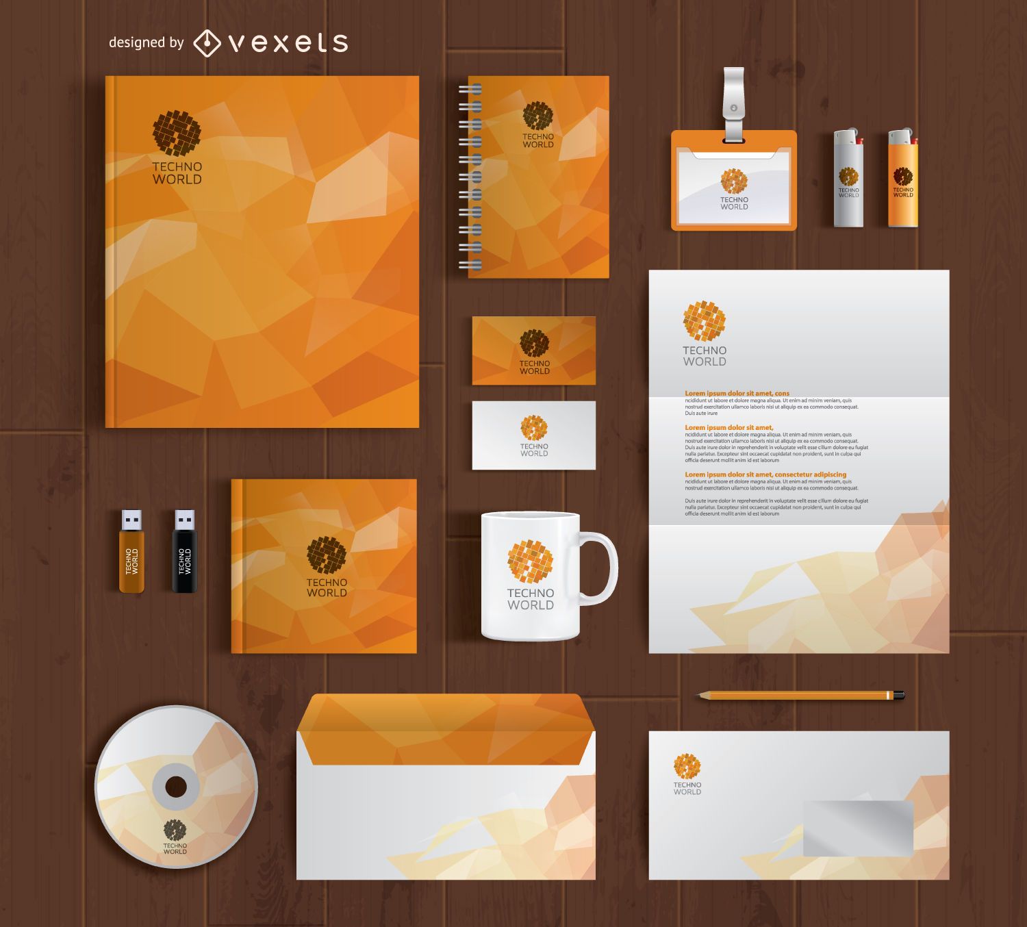 Download Branding stationery full kit mockup - Vector download