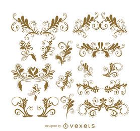 Swirls and ornament set Swirls and ornament set