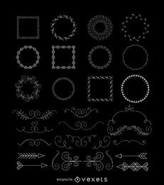 Hand drawn ornaments set