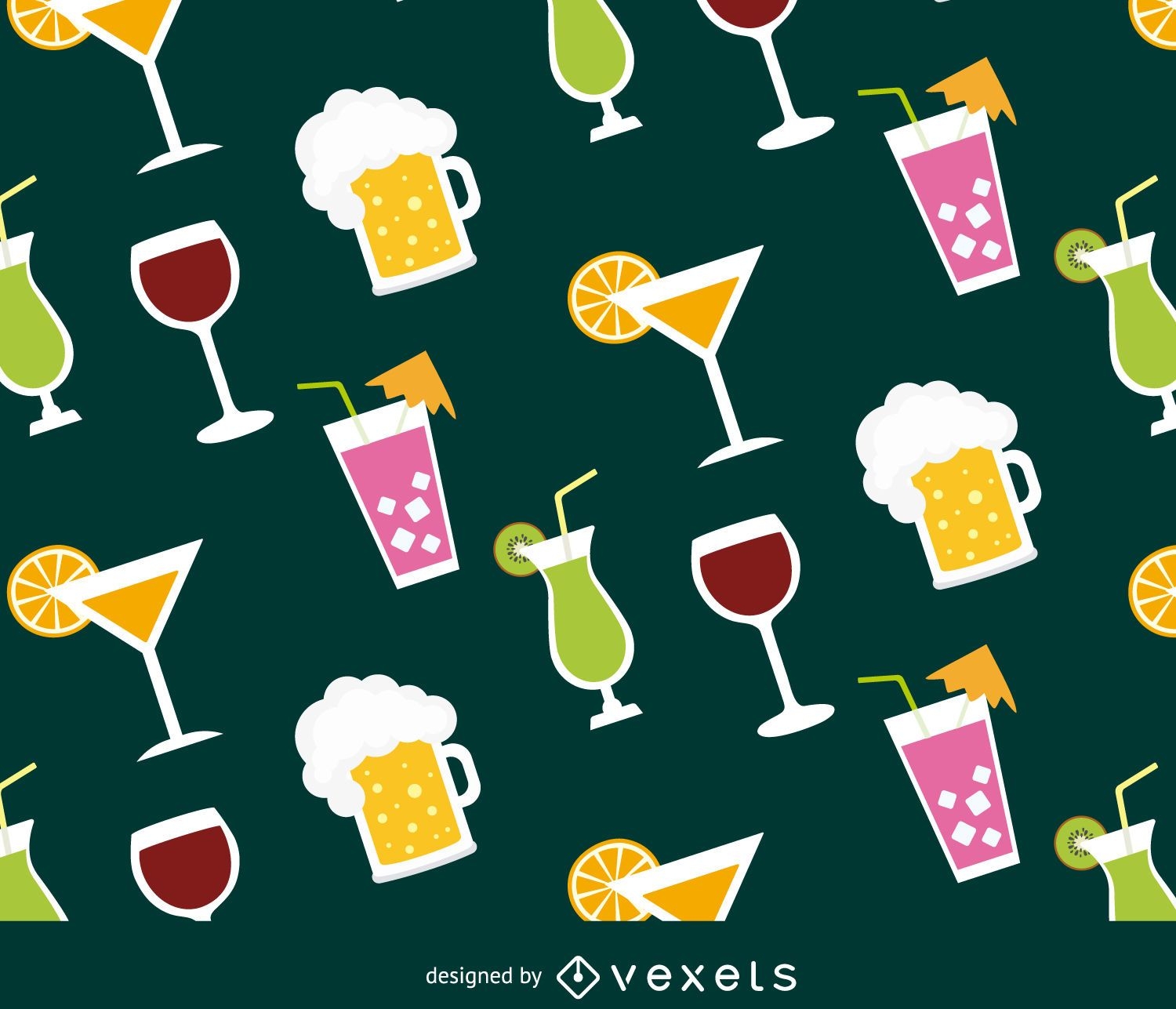 Cocktails seamless pattern