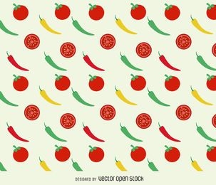 Tomatoes and peppers background