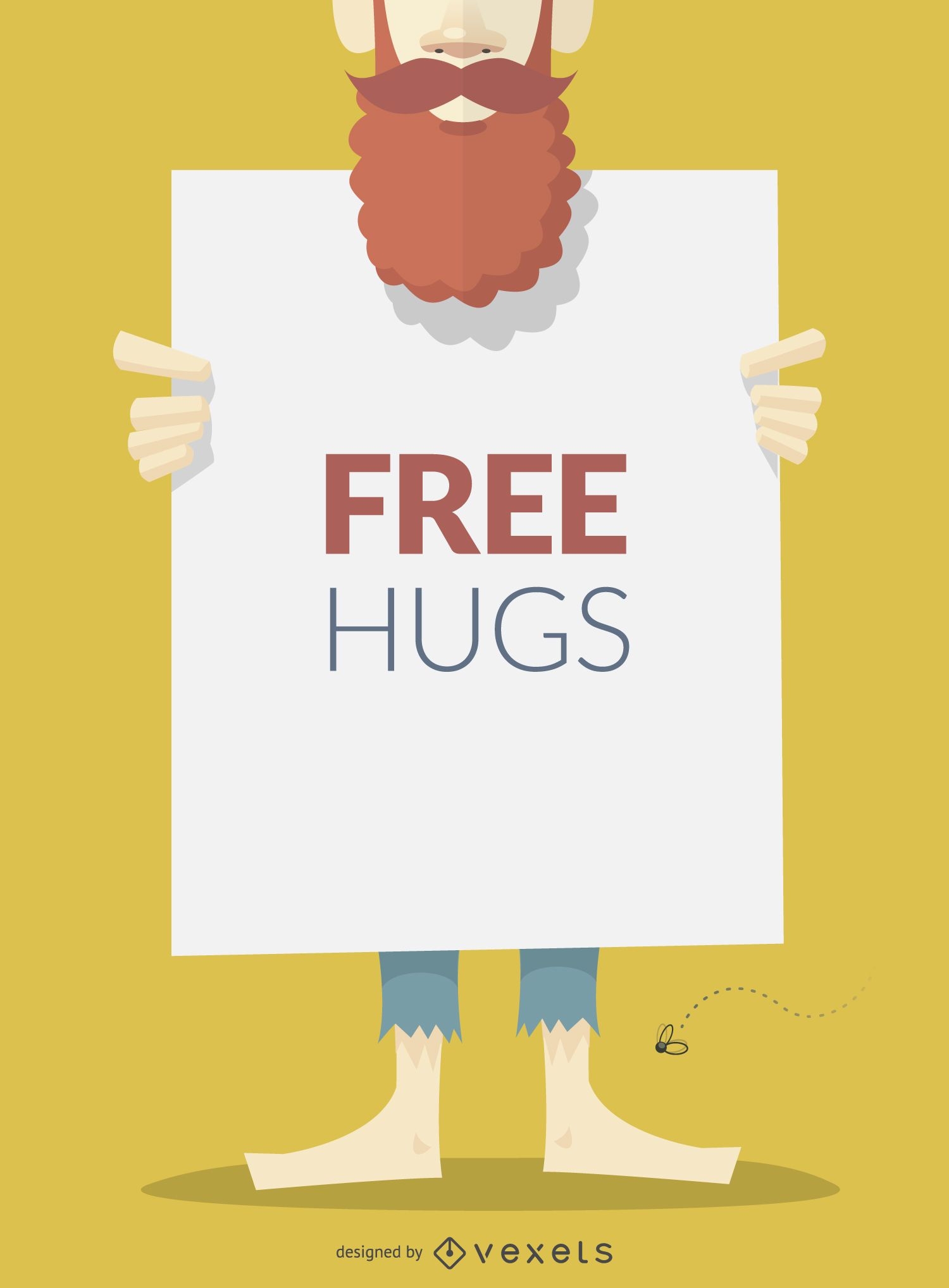Cartel o cartel de abrazos gratis