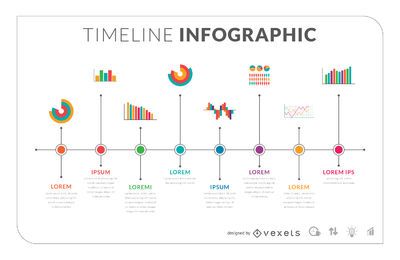 Flache Timeline-Infografik