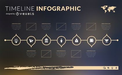 Plantilla de infografía de línea de tiempo de diseño plano
