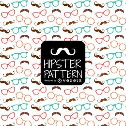 Patrón de bigote de gafas hipster