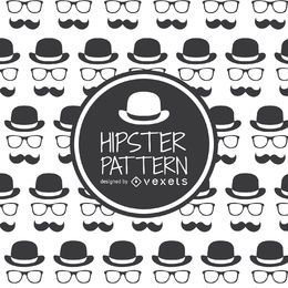 Hipster hat glasses and moustache pattern Hipster hat glasses and moustache pattern