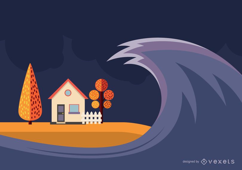 Projeto da ilustração do tsunami Projeto da ilustração do tsunami