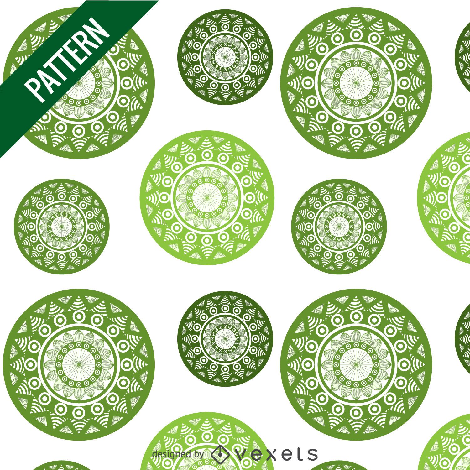 Green mandala pattern