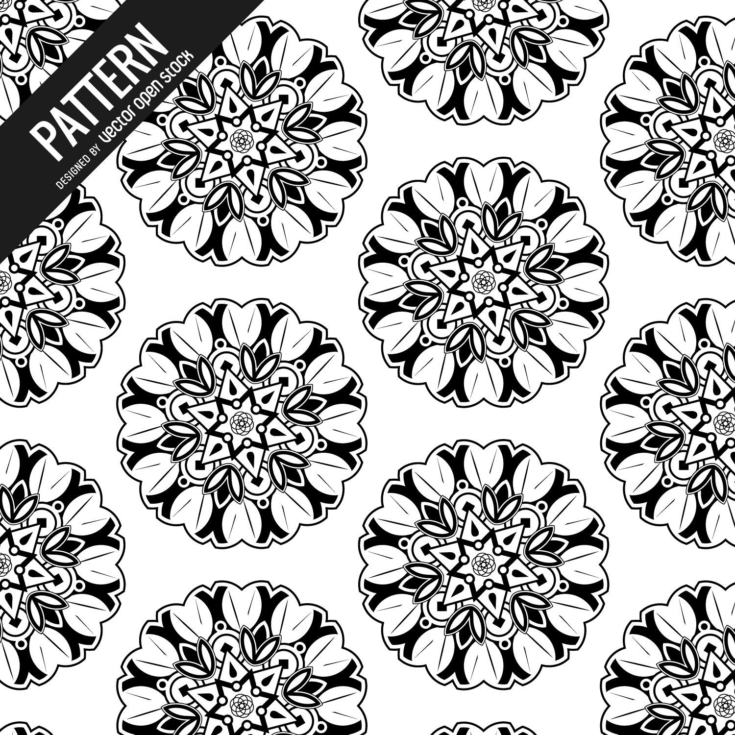 B&W mandala pattern background