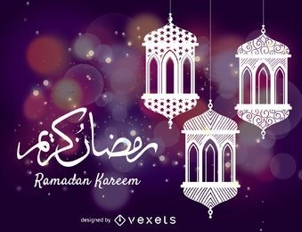 Desenho de celebração do Ramadã