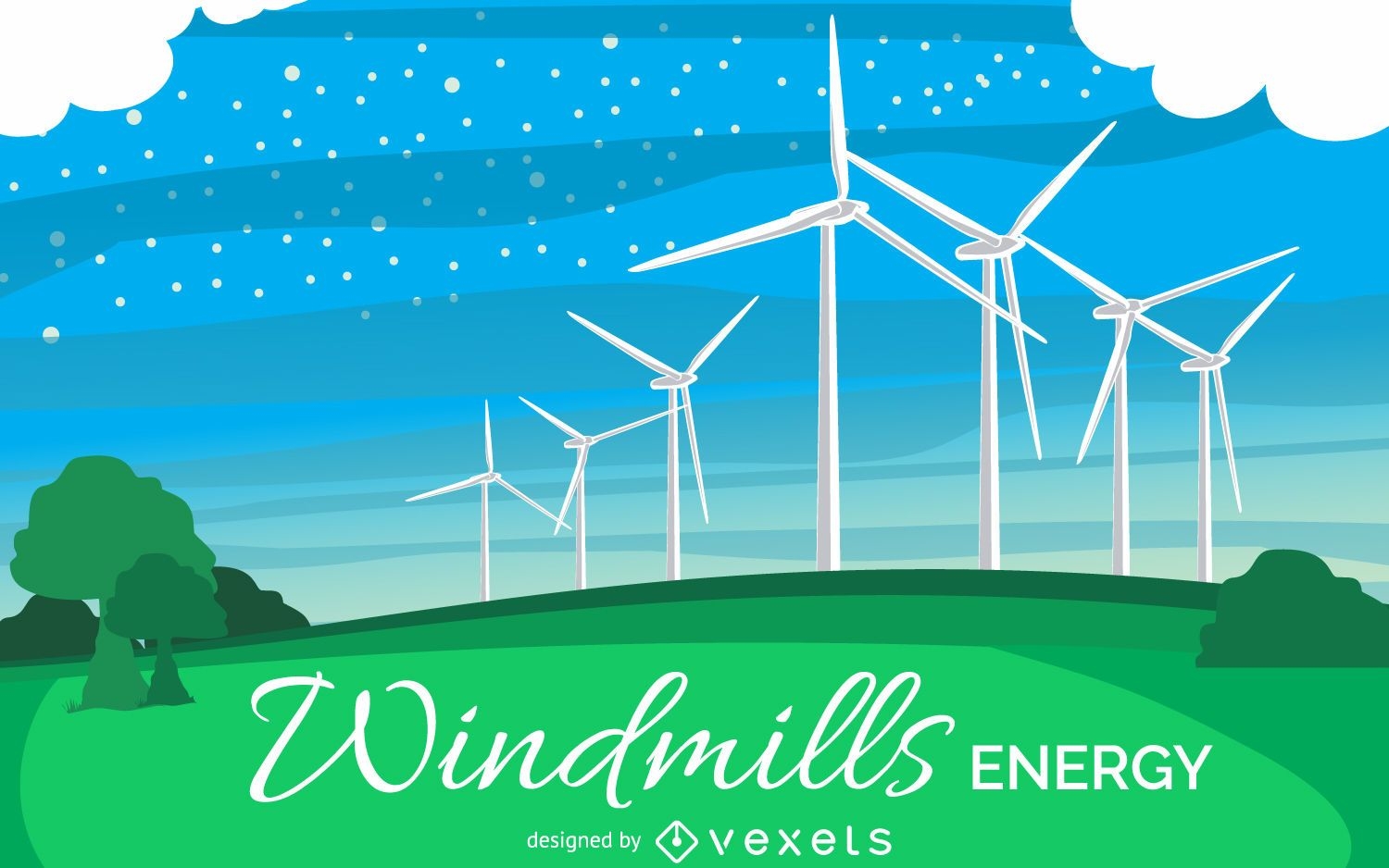 Windmill energy illustration