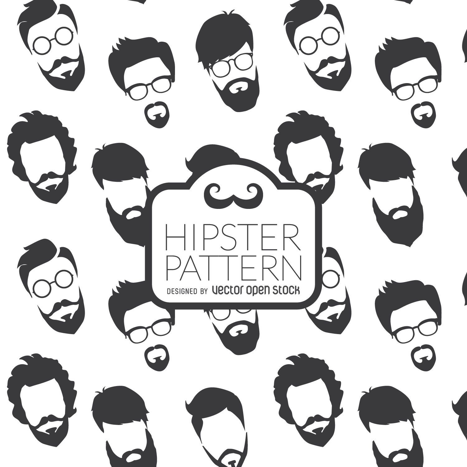 Hipster beards pattern