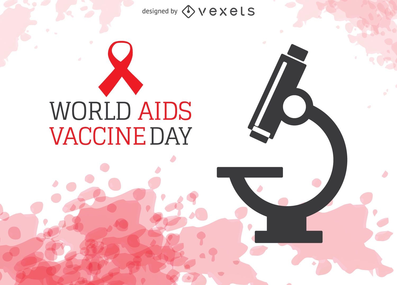 D?a mundial de la vacuna contra el SIDA con microscopio