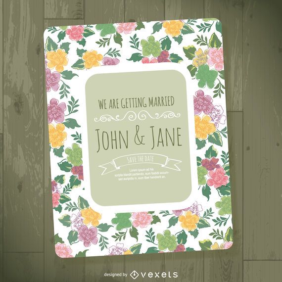 Floral wedding invitation template Floral wedding invitation template