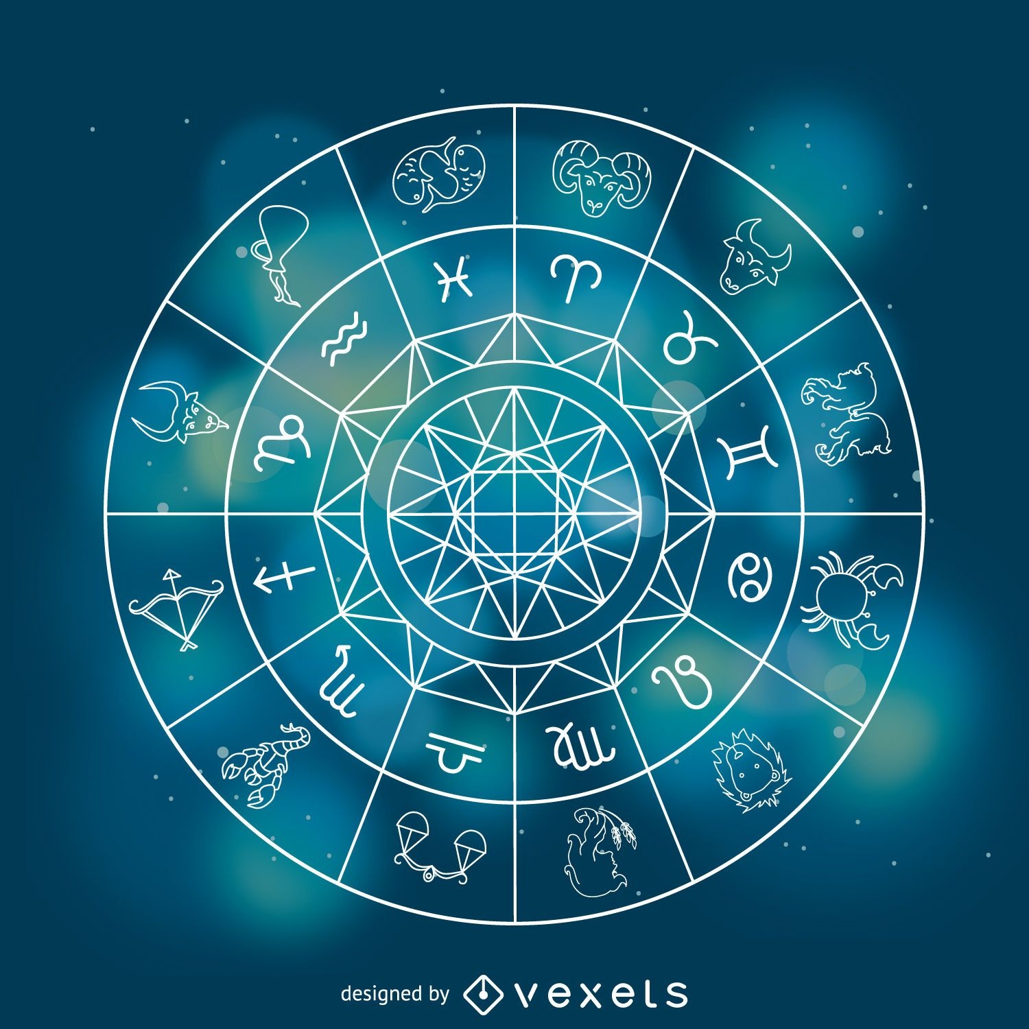Ilustração dos signos do horóscopo do zodíaco