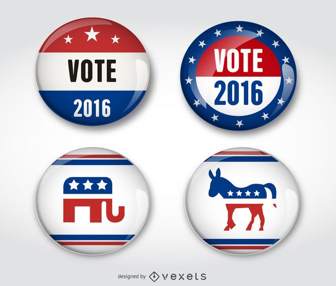 Election republican democrat badge Election republican democrat badge