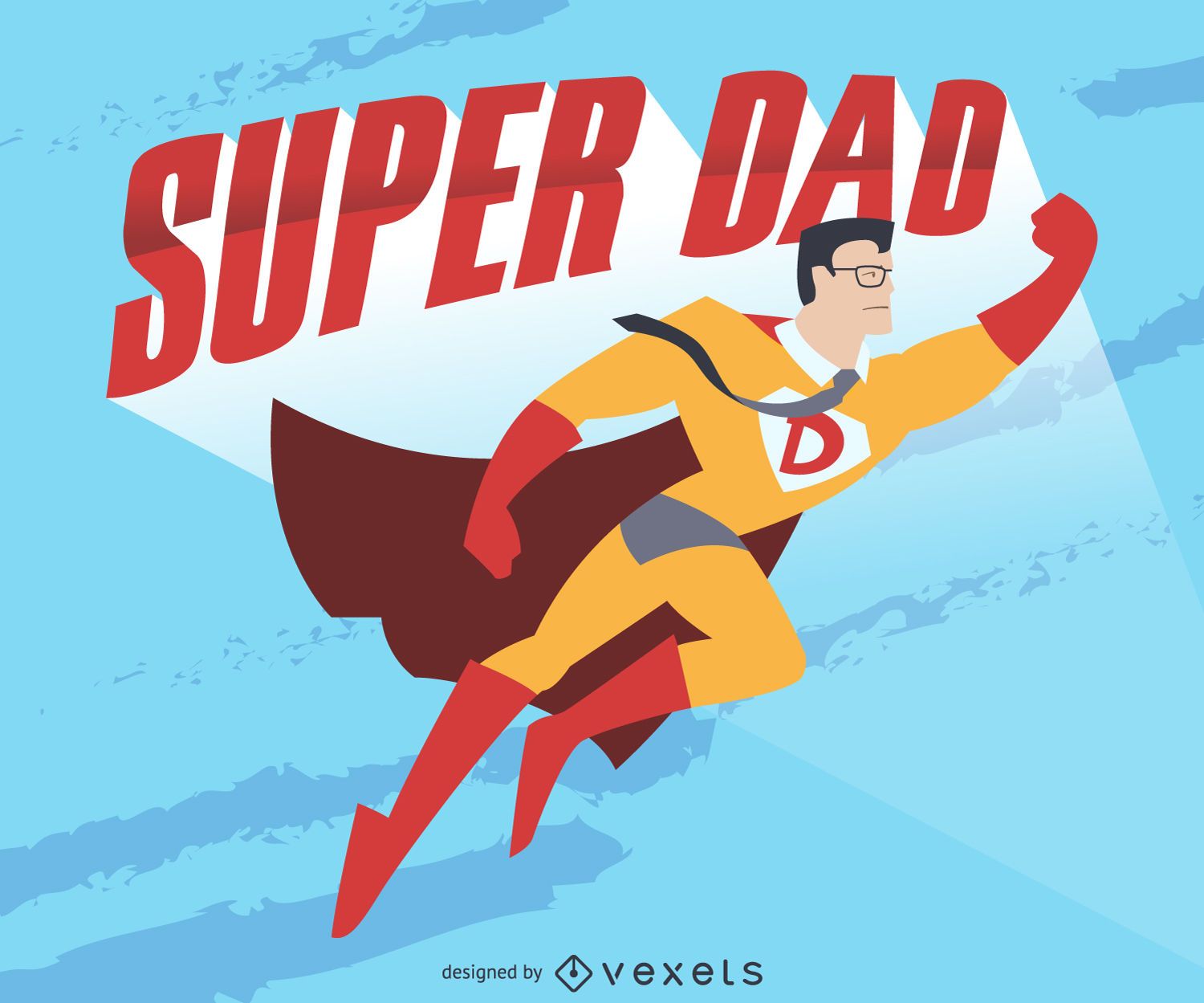 Download Super Dad Drawing - Vector Download