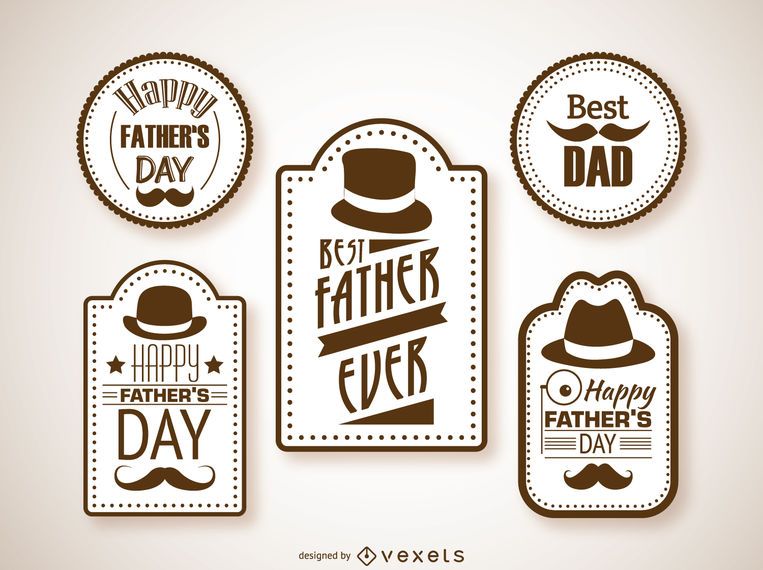 Download Hipster Father's Day Labels - Vector Download