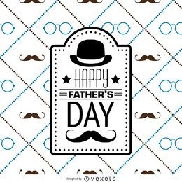 Hipster Father's Day square pattern