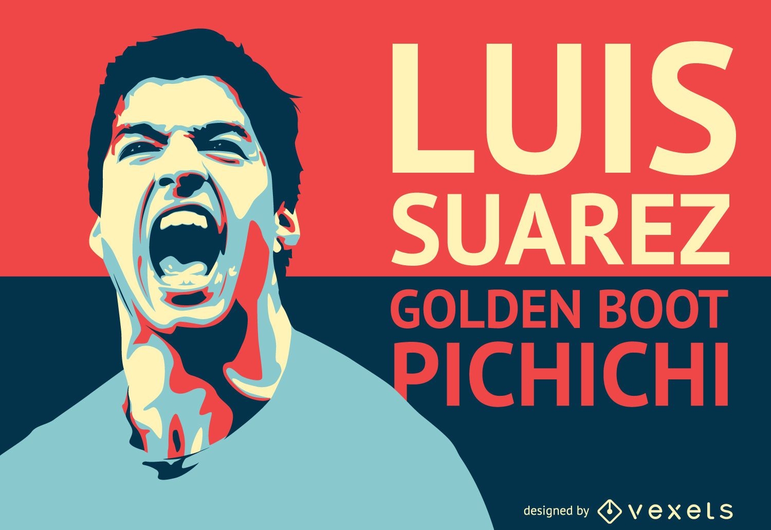 Ilustração do jogador de futebol Luis Suarez