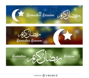 3 pancartas de Ramadán Kareem