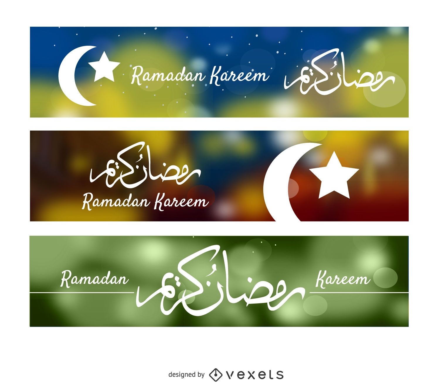 3 banners de Ramadan Kareem