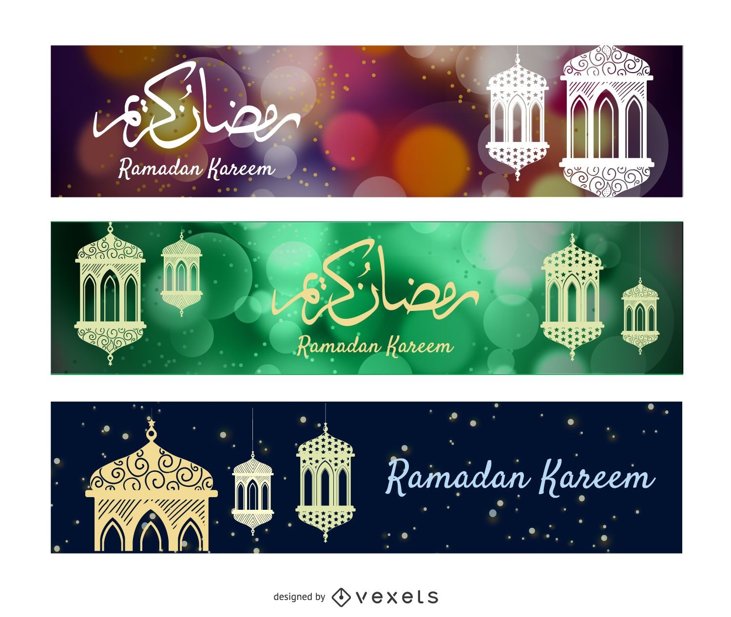 Ornamental Ramadan banners