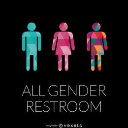 LGBT genders restroom sign