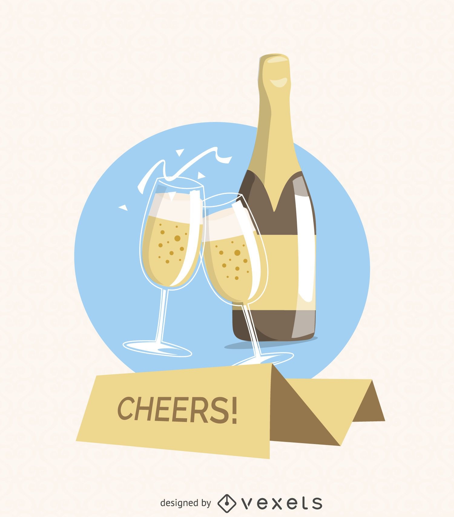 Champagne cheers greeting card