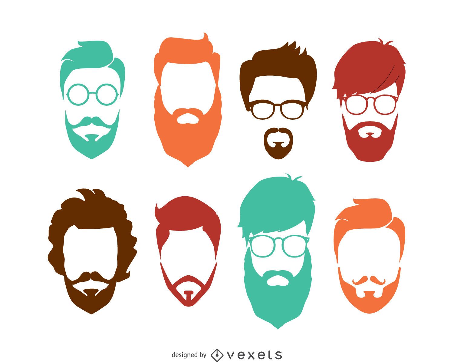 Hipster Frisur Set Vektor Download