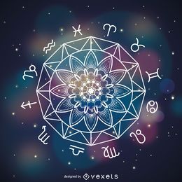Desenho de horóscopo de mandala