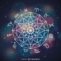 Mandala Horoskop Zeichnung