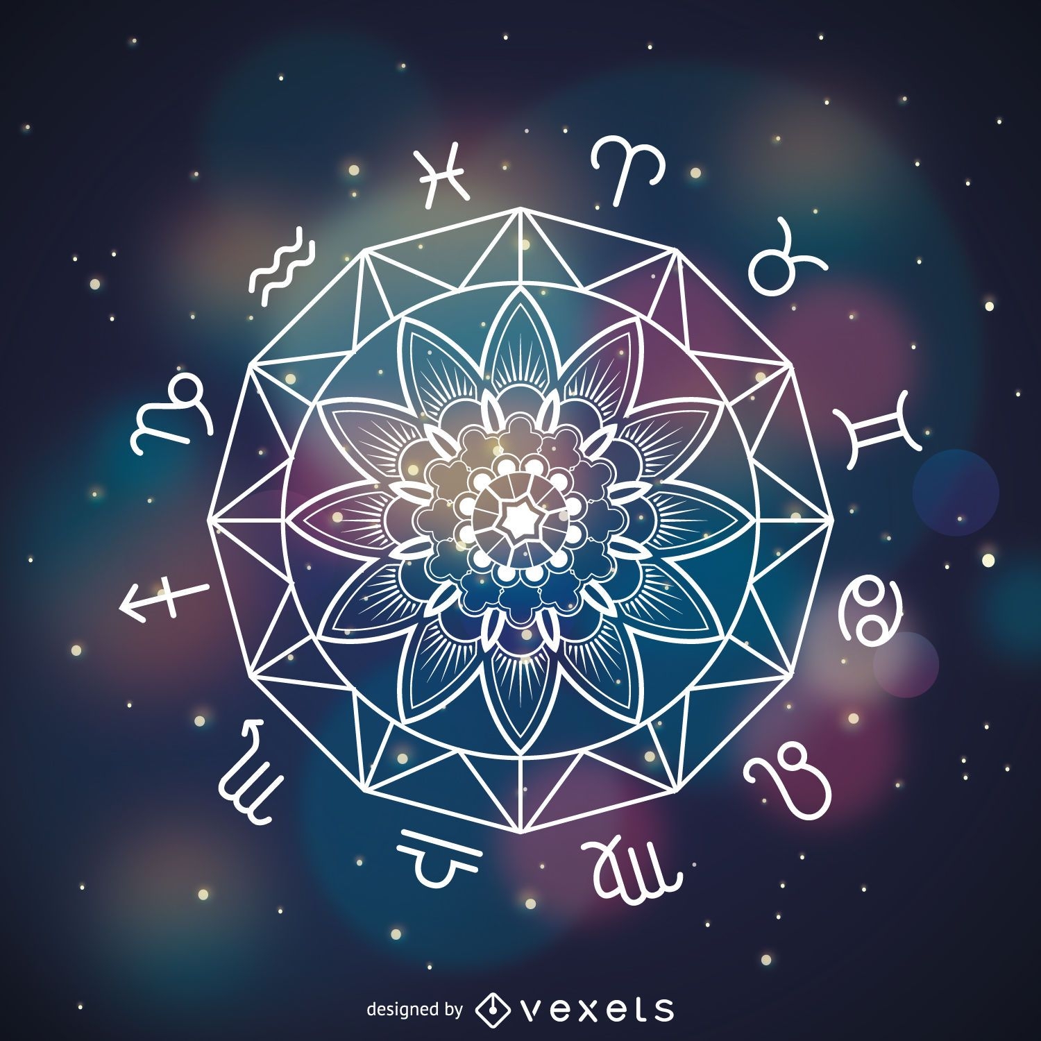 Mandala Horoskop Zeichnung