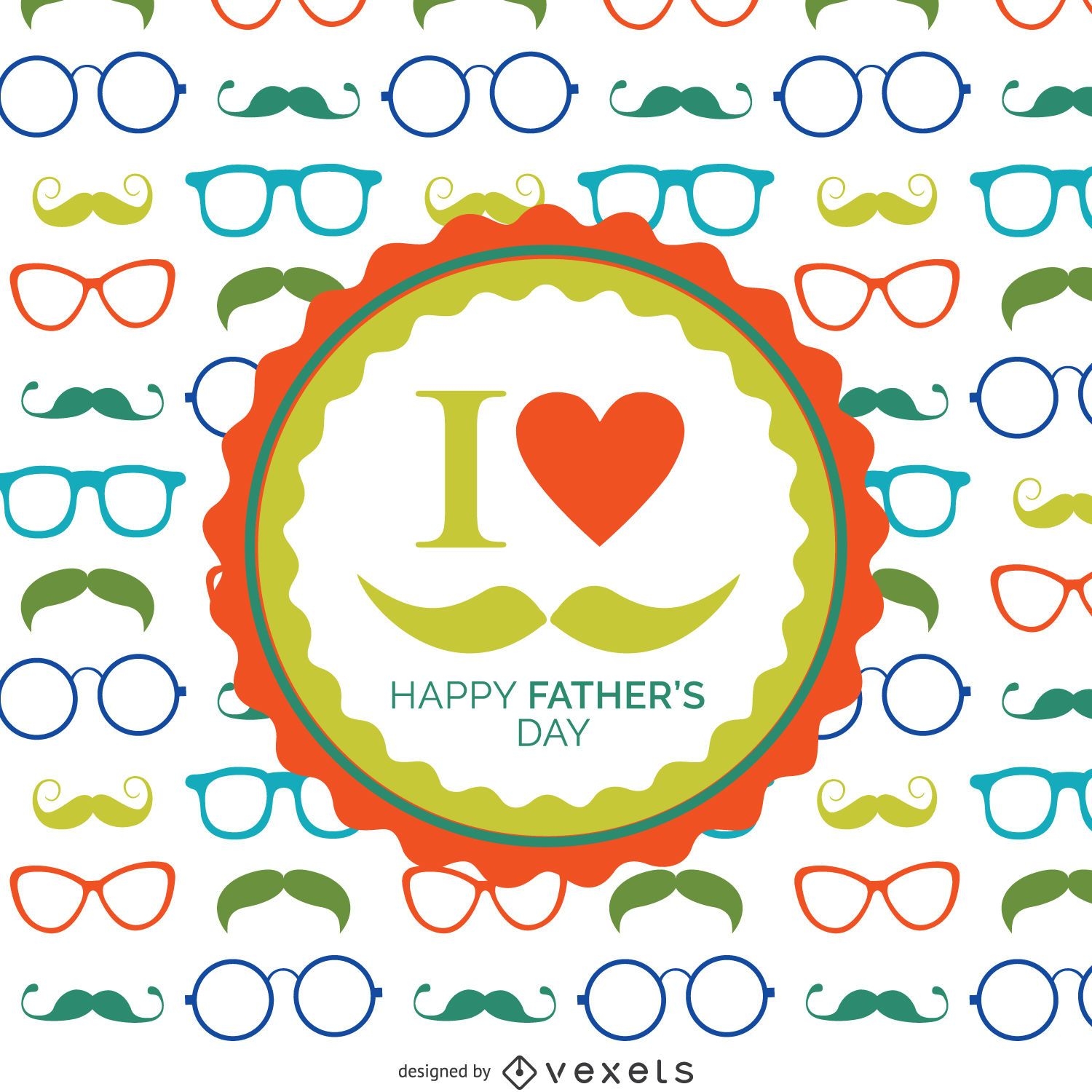 Father's Day glasses pattern 