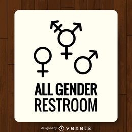Etiqueta de banheiro de gêneros LGBT