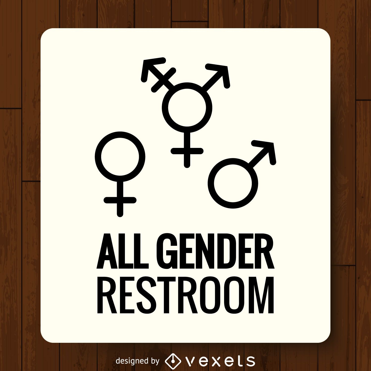 Etiqueta de baño de género LGBT
