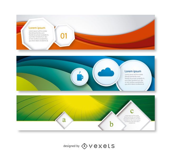 Abstract business 3 banner set Abstract business 3 banner set