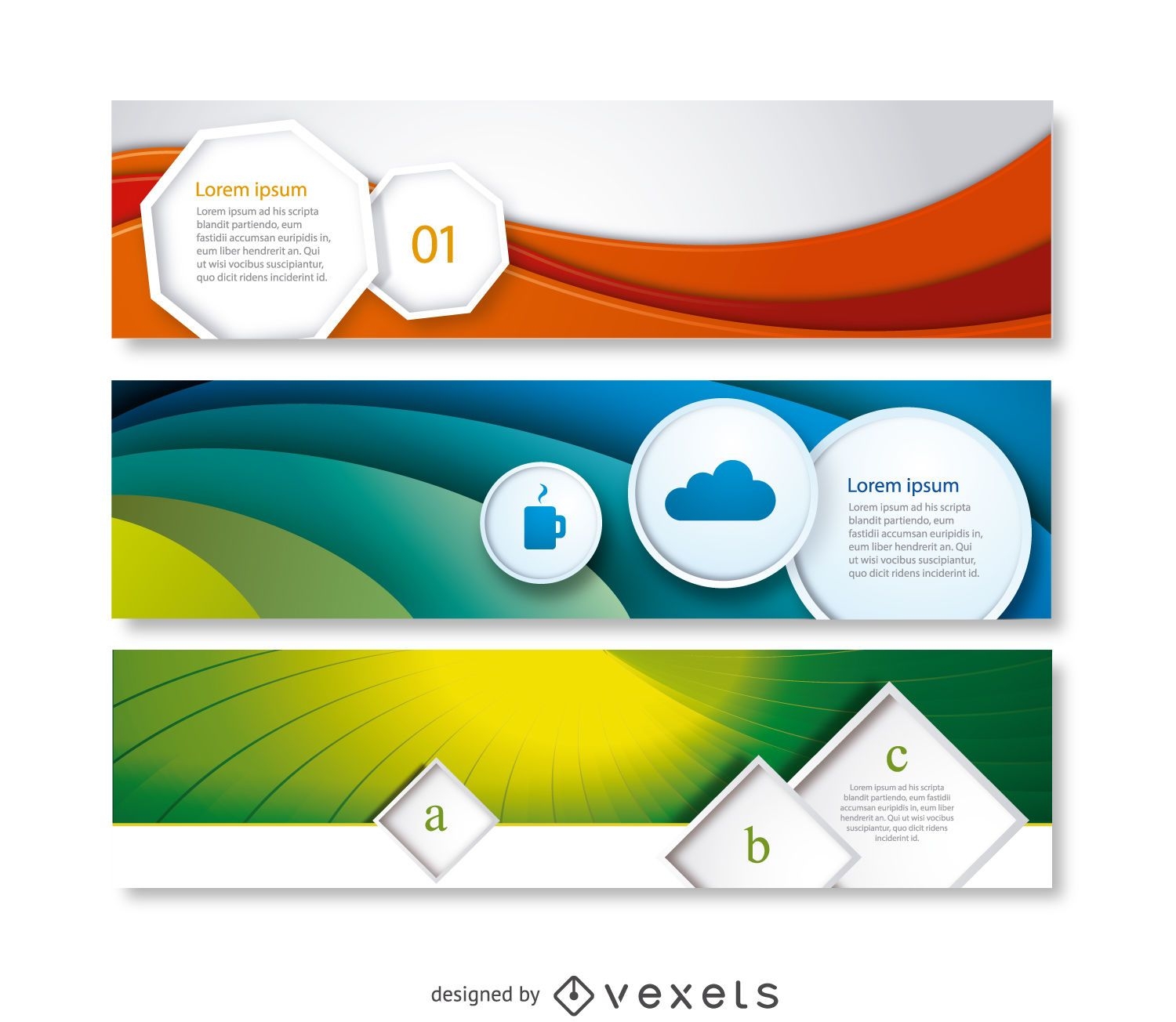 Abstract business 3 banner set
