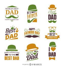 Father's Day Badge Label Set Vector Download