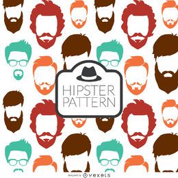 Hipster beard seamless pattern